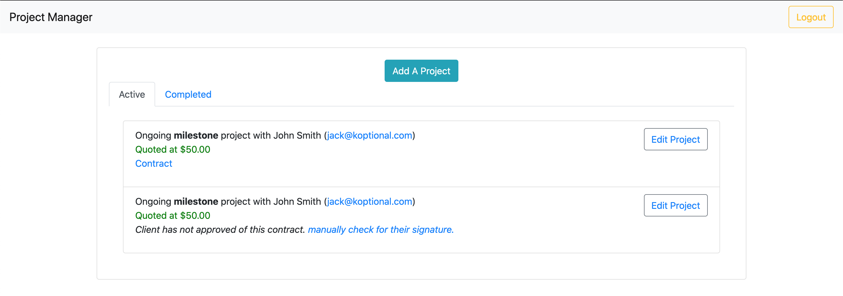 Manual check for contract signature status